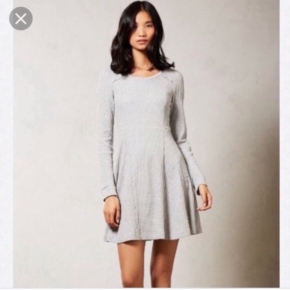 Anthropologie Dresses & Skirts - Anthro l Eloise Grey Waffle Knit Thermal Dress